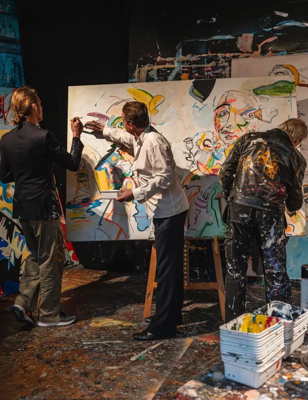 Live schildermoment in het atelier van Roderik Faasen